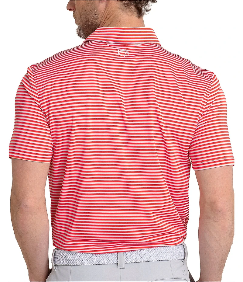 Southern Tide Driver Caravel Stripe Short Sleeve Polo Shirt