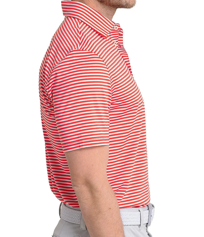 Southern Tide Driver Caravel Stripe Short Sleeve Polo Shirt