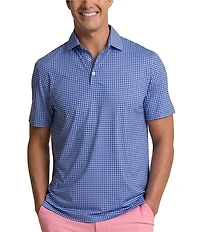 Southern Tide Driver Dunes Edge Plaid Printed Short Sleeve Polo Shirt