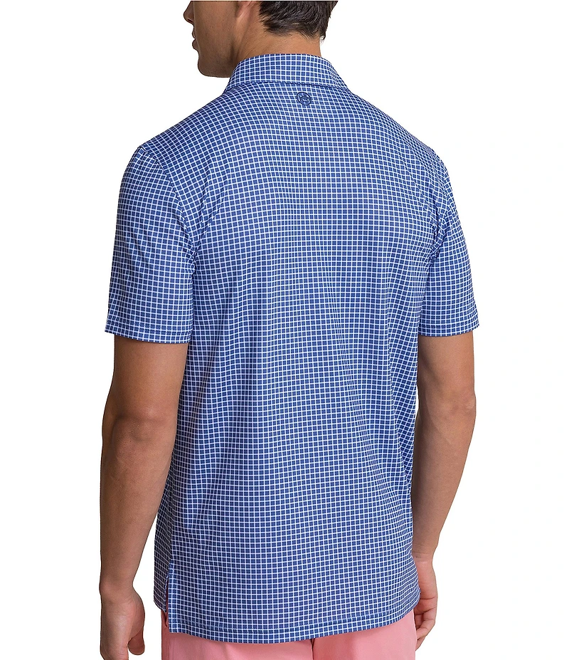 Southern Tide Driver Dunes Edge Plaid Printed Short Sleeve Polo Shirt