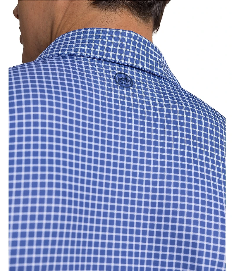 Southern Tide Driver Dunes Edge Plaid Printed Short Sleeve Polo Shirt