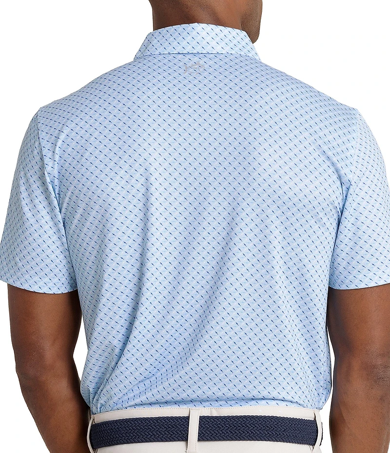 Southern Tide Driver Fin-Tastic Catch Printed Short Sleeve Polo Shirt