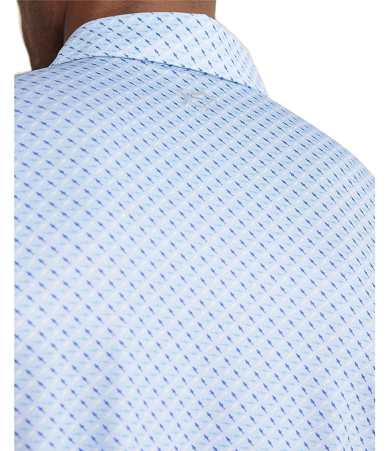 Southern Tide Driver Fin-Tastic Catch Printed Short Sleeve Polo Shirt
