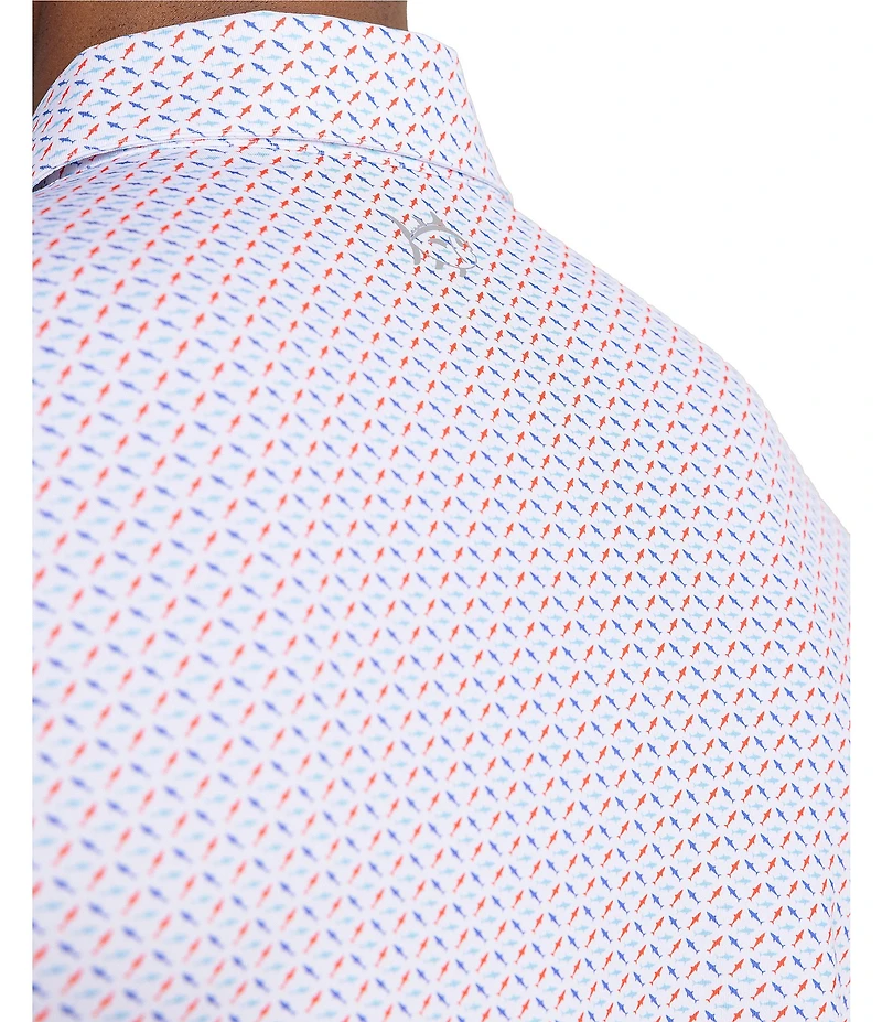 Southern Tide Driver Fin-Tastic Catch Printed Short Sleeve Polo Shirt