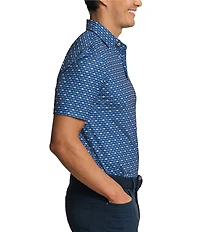 Southern Tide Driver Fintastic Frenzy Printed Short Sleeve Polo Shirt