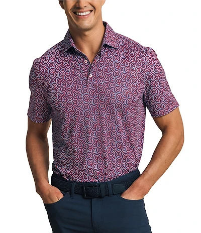 Southern Tide Driver Fireworks Printed Short Sleeve Polo Shirt