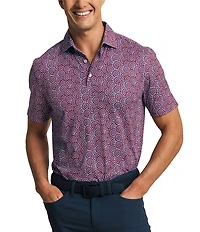 Southern Tide Driver Fireworks Printed Short Sleeve Polo Shirt
