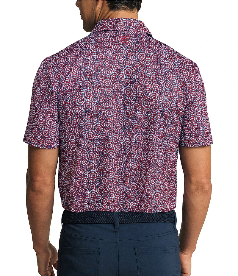 Southern Tide Driver Fireworks Printed Short Sleeve Polo Shirt