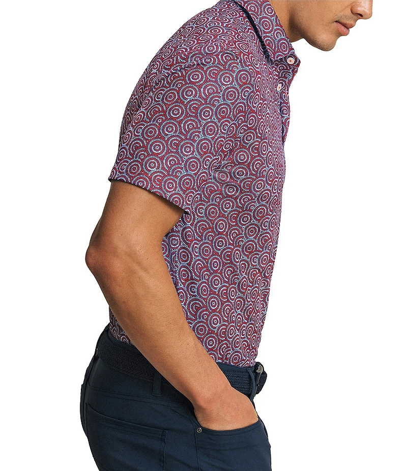 Southern Tide Driver Fireworks Printed Short Sleeve Polo Shirt