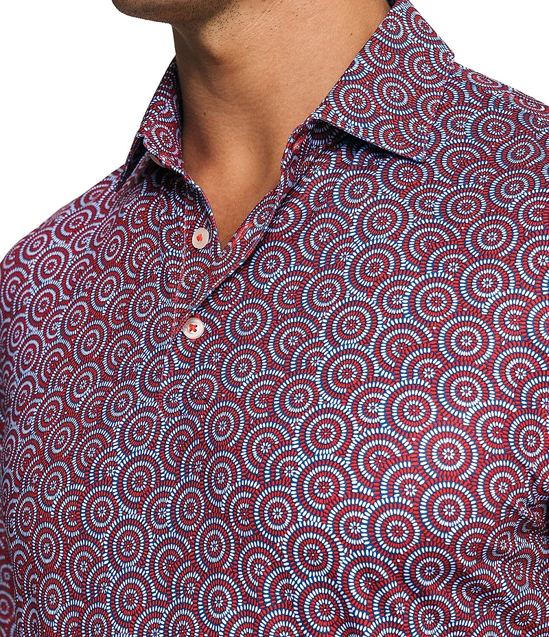 Southern Tide Driver Fireworks Printed Short Sleeve Polo Shirt
