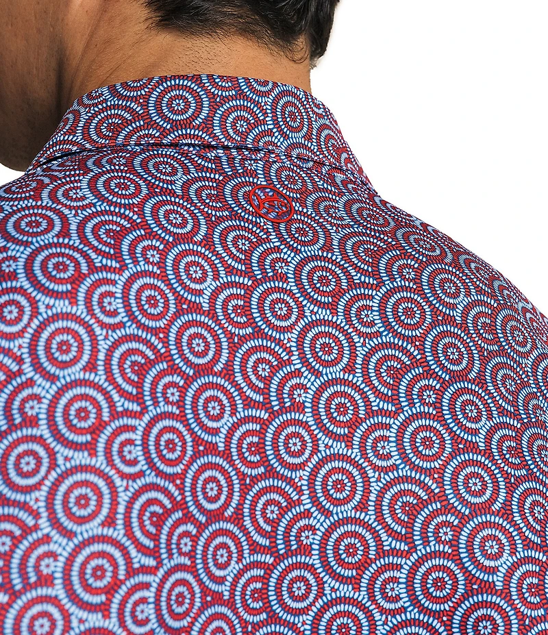 Southern Tide Driver Fireworks Printed Short Sleeve Polo Shirt
