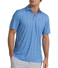 Southern Tide Driver Fish Print Short Sleeve Polo Shirt