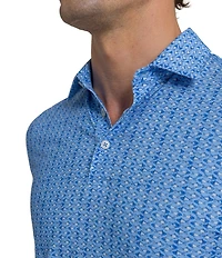 Southern Tide Driver Fish Print Short Sleeve Polo Shirt