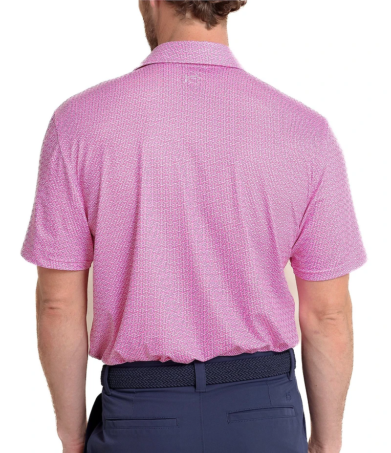 Southern Tide Driver Geo Print Short Sleeve Polo Shirt