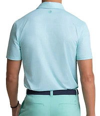 Southern Tide Driver Island View Gingham Printed Performance Short Sleeve Polo Shirt