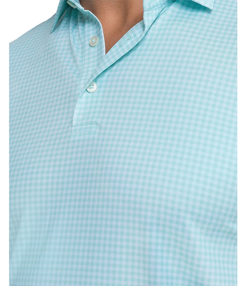 Southern Tide Driver Island View Gingham Printed Performance Short Sleeve Polo Shirt