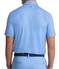 Southern Tide Driver Island View Gingham Printed Performance Short Sleeve Polo Shirt