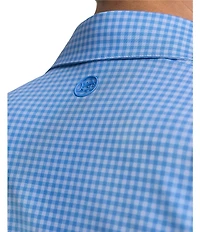 Southern Tide Driver Island View Gingham Printed Performance Short Sleeve Polo Shirt