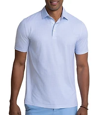 Southern Tide Driver Island View Gingham Printed Performance Short Sleeve Polo Shirt