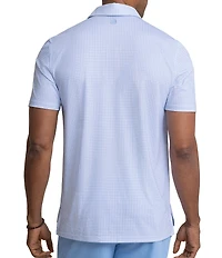 Southern Tide Driver Island View Gingham Printed Performance Short Sleeve Polo Shirt