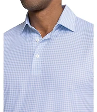 Southern Tide Driver Island View Gingham Printed Performance Short Sleeve Polo Shirt