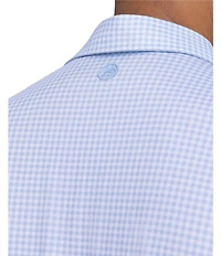 Southern Tide Driver Island View Gingham Printed Performance Short Sleeve Polo Shirt