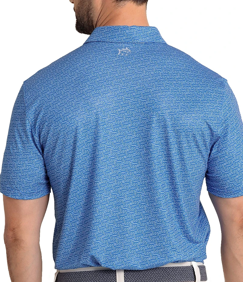 Southern Tide Driver Make It Snappy Printed Short Sleeve Polo Shirt