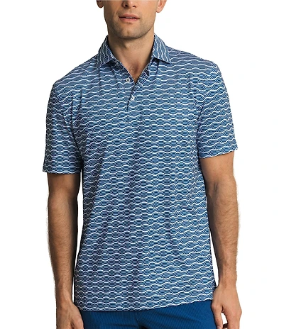 Southern Tide Driver Ocean Echo Printed Short Sleeve Polo Shirt