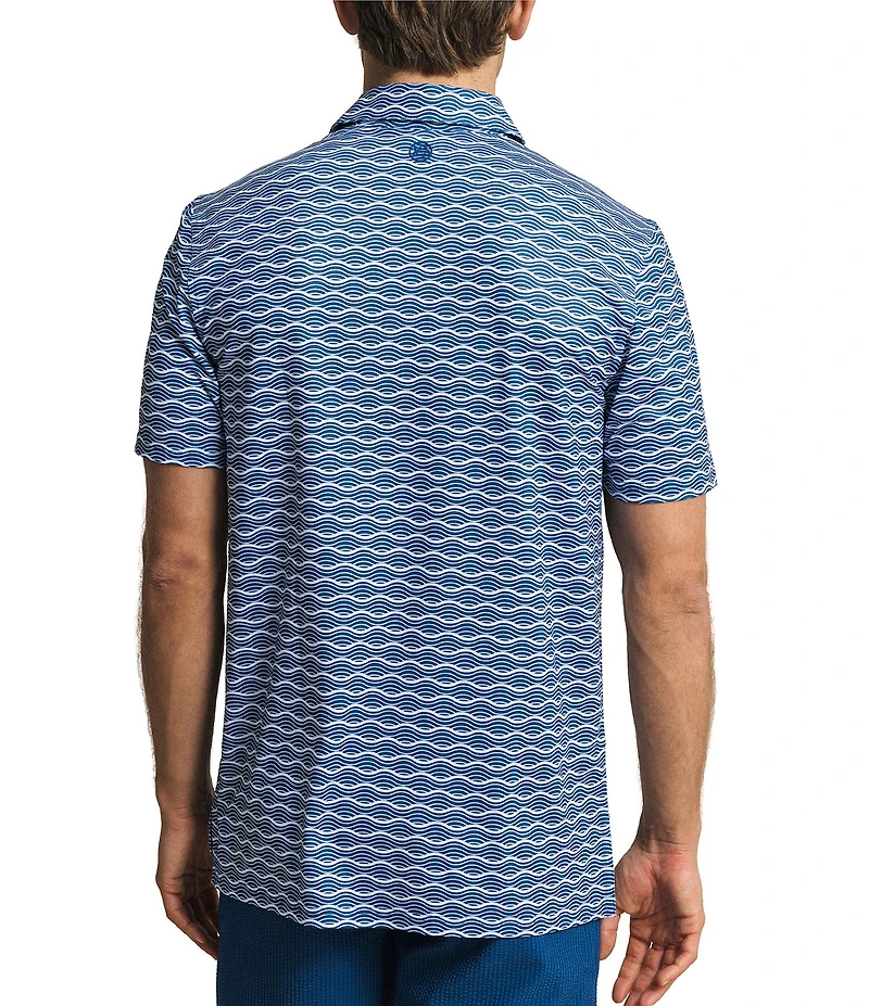 Southern Tide Driver Ocean Echo Printed Short Sleeve Polo Shirt