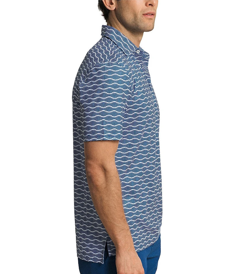 Southern Tide Driver Ocean Echo Printed Short Sleeve Polo Shirt