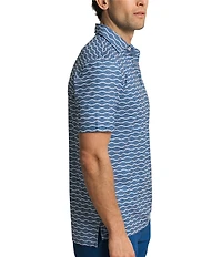 Southern Tide Driver Ocean Echo Printed Short Sleeve Polo Shirt