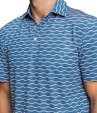 Southern Tide Driver Ocean Echo Printed Short Sleeve Polo Shirt