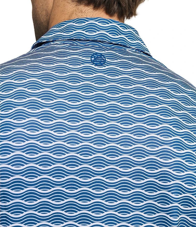 Southern Tide Driver Ocean Echo Printed Short Sleeve Polo Shirt