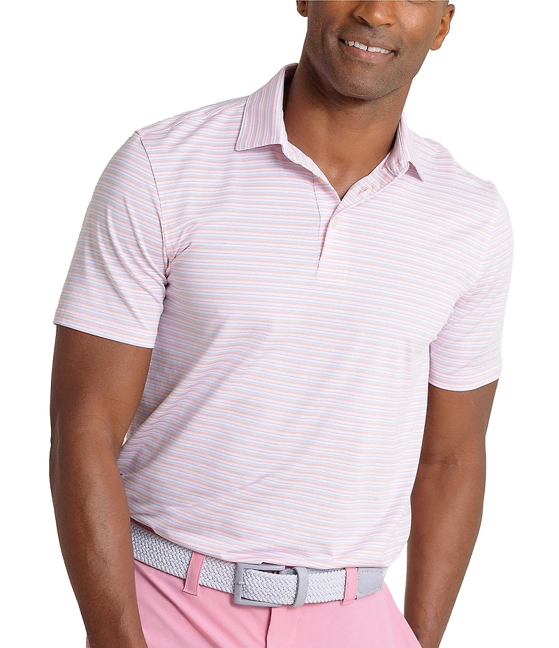 Southern Tide Driver Oyster Creek Stripe Short Sleeve Polo Shirt