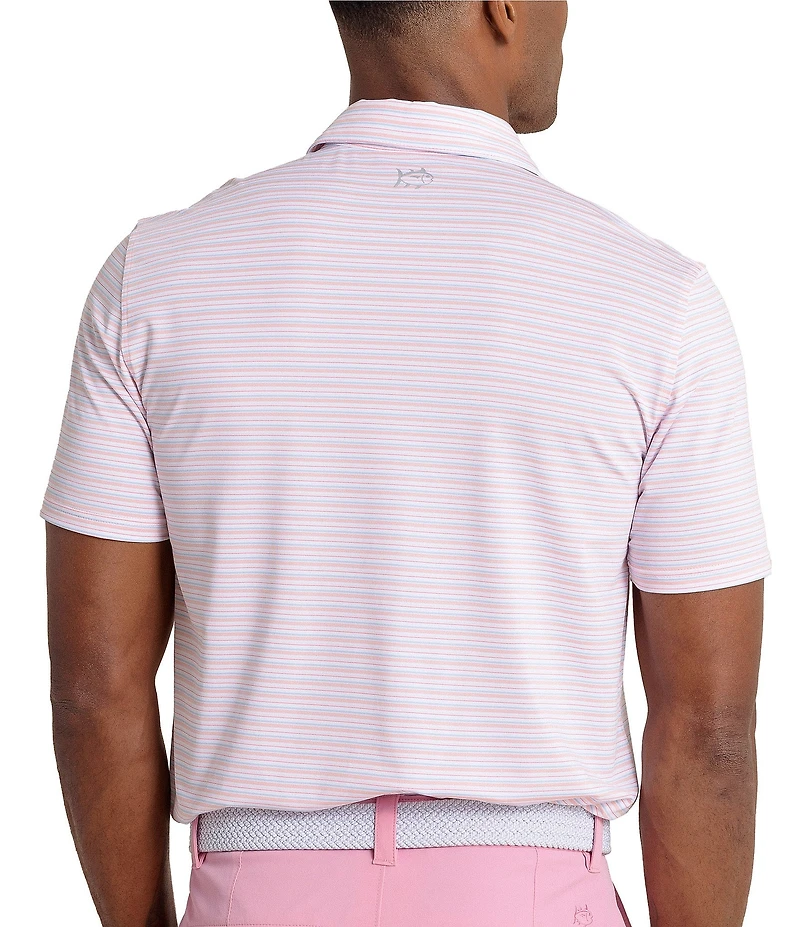 Southern Tide Driver Oyster Creek Stripe Short Sleeve Polo Shirt