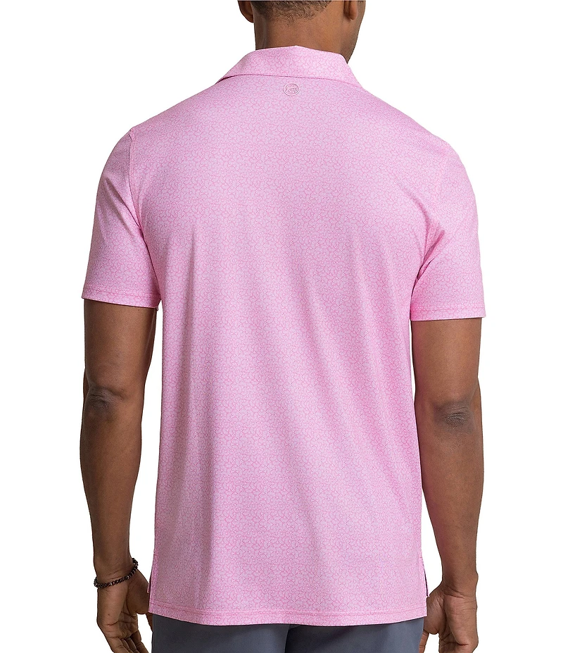 Southern Tide Driver Paradise Shores Printed Short Sleeve Polo Shirt