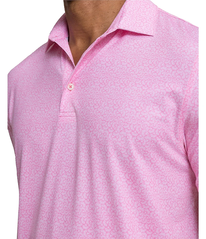 Southern Tide Driver Paradise Shores Printed Short Sleeve Polo Shirt