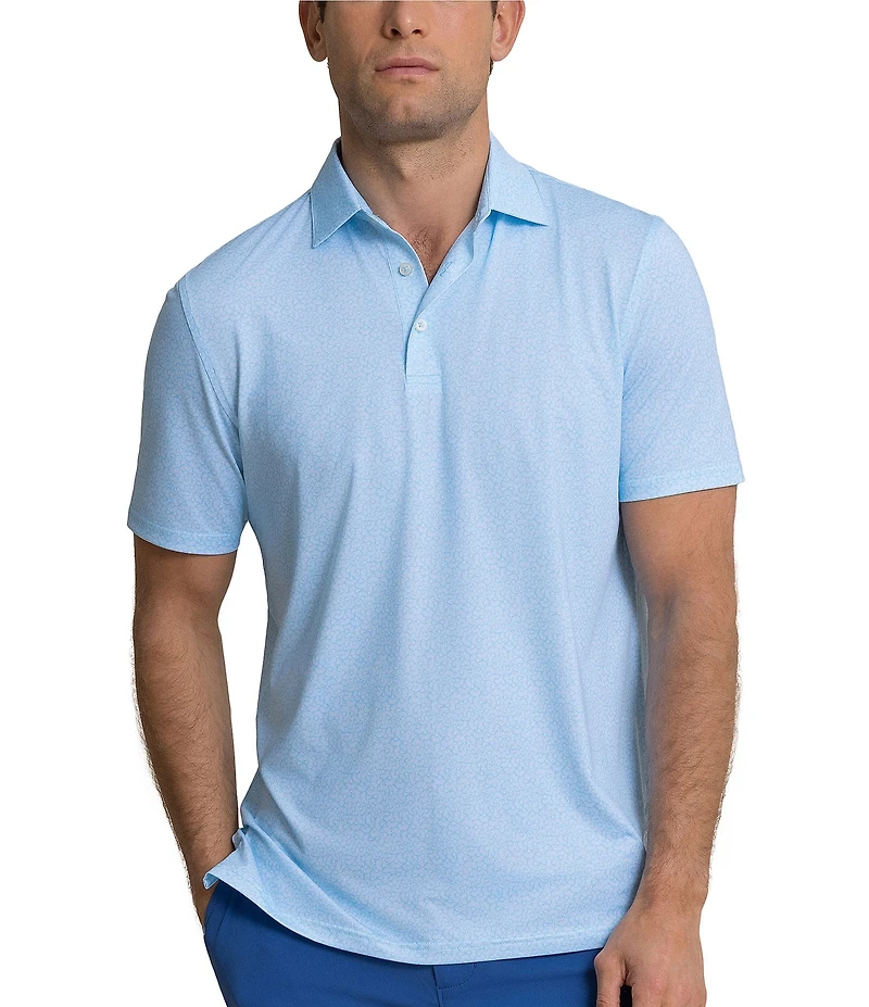 Southern Tide Driver Paradise Shores Printed Short Sleeve Polo Shirt