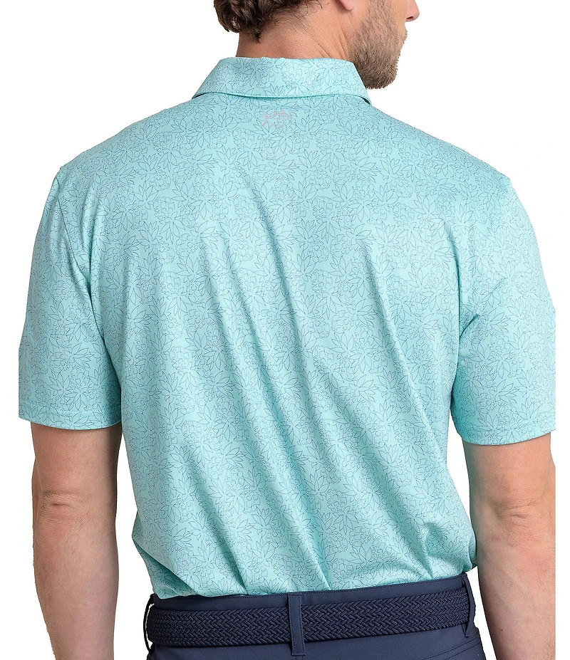 Southern Tide Driver Pineapple Paradise Printed Short Sleeve Polo Shirt