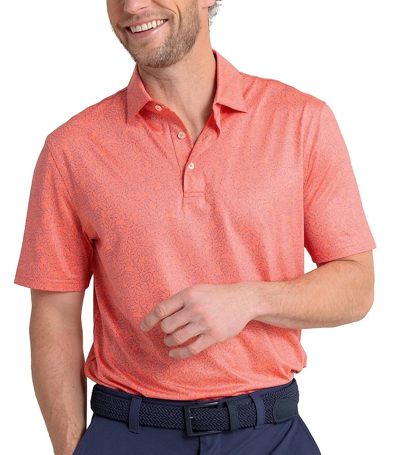 Southern Tide Driver Pineapple Paradise Printed Short Sleeve Polo Shirt