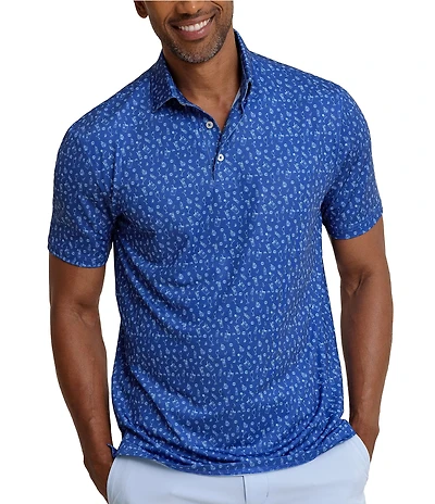 Southern Tide Driver Pour Decisions Printed Short Sleeve Polo Shirt