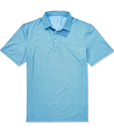 Southern Tide Driver Seaside Geo Printed Short Sleeve Polo Shirt