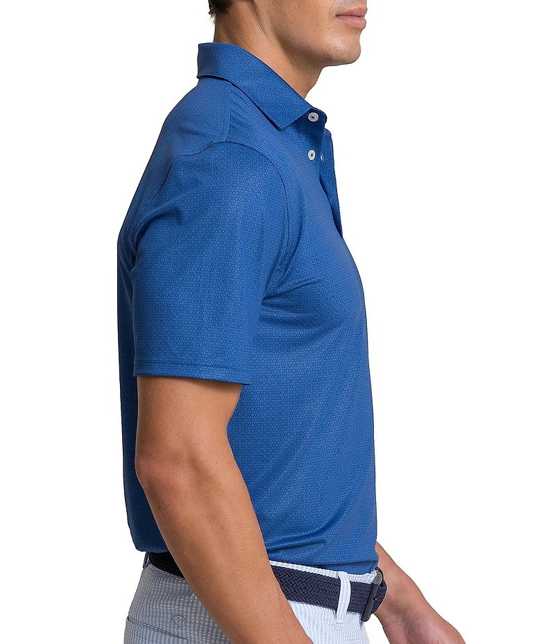 Southern Tide Driver Seaside Geo Printed Short Sleeve Polo Shirt