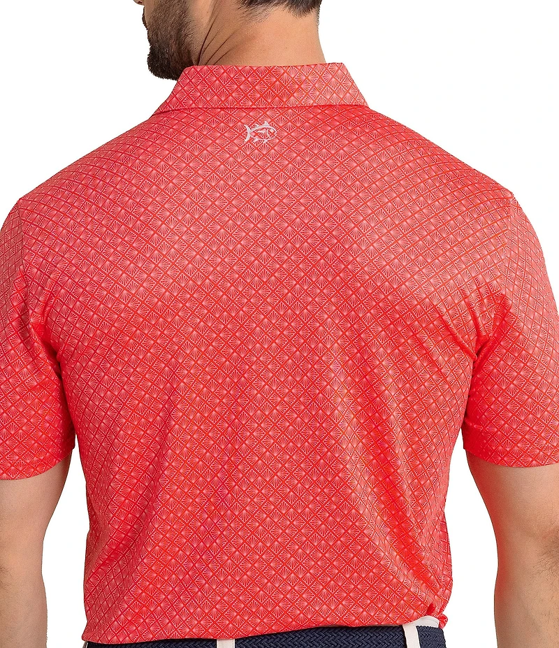 Southern Tide Driver Snazzy Scaled Printed Short Sleeve Polo Shirt