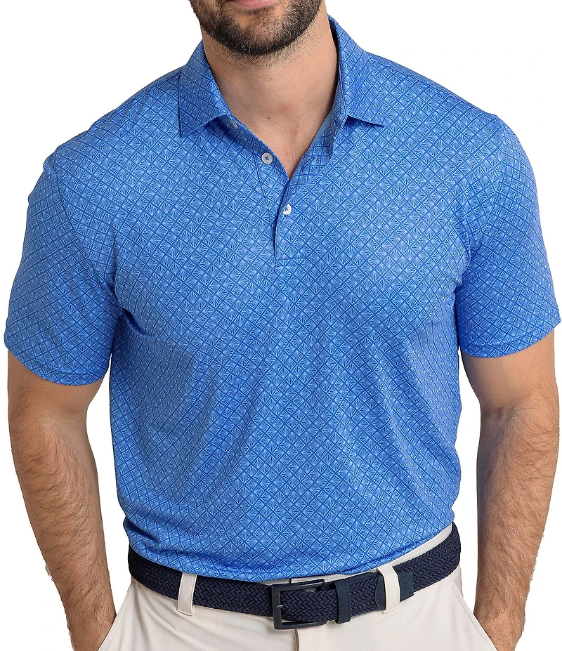 Southern Tide Driver Snazzy Scaled Printed Short Sleeve Polo Shirt