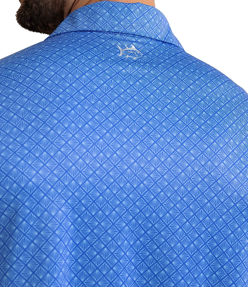 Southern Tide Driver Snazzy Scaled Printed Short Sleeve Polo Shirt