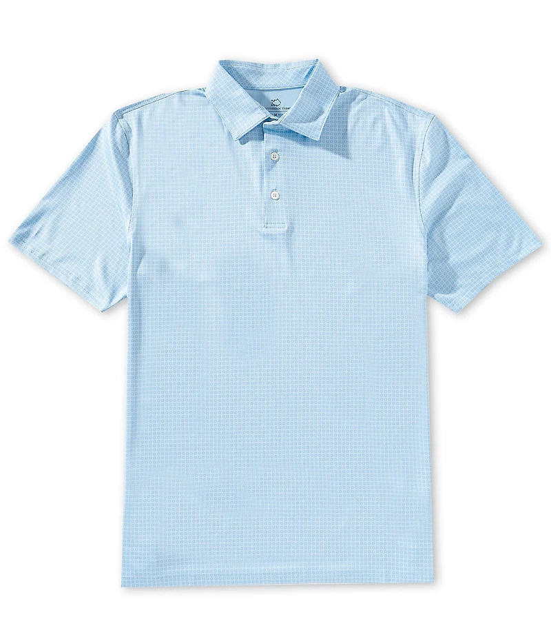 Southern Tide Driver Spring Geo Printed Short Sleeve Polo Shirt
