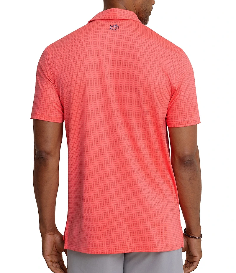 Southern Tide Driver Spring Geo Printed Short Sleeve Polo Shirt