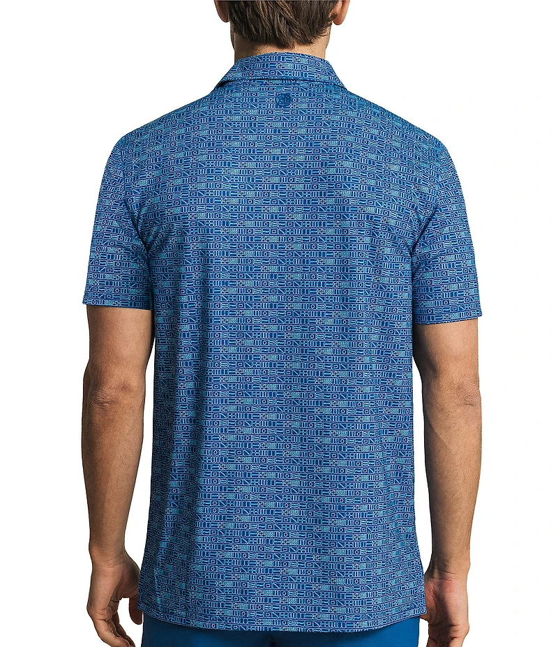 Southern Tide Driver St Nautical Flag Printed Short Sleeve Polo Shirt