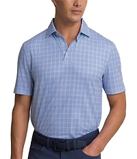 Southern Tide Driver Surfside Retreat Plaid Printed Short Sleeve Polo Shirt